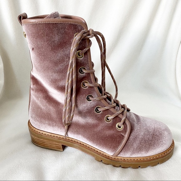Stuart Weitzman Metermaid Velvet Combat Boots Size 7.5/8 Worn Once! - Picture 15 of 15